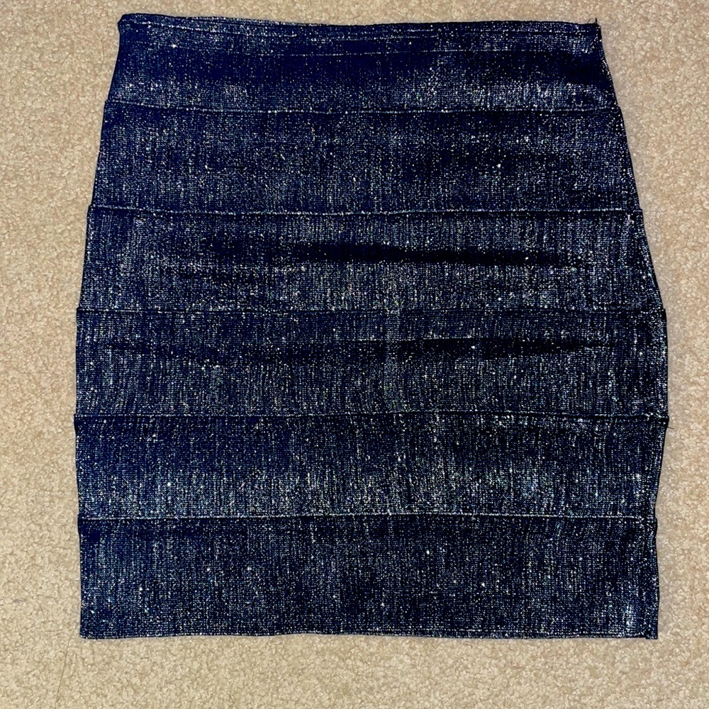 Shimmer mini skirt grey black from Charlotte Russe